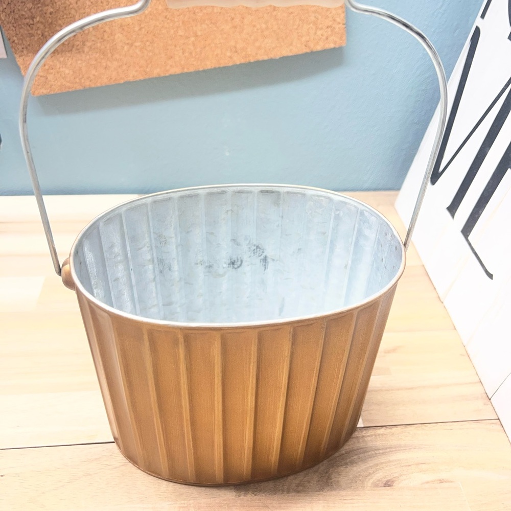Ashland Gold and Silver Decorative Bucket